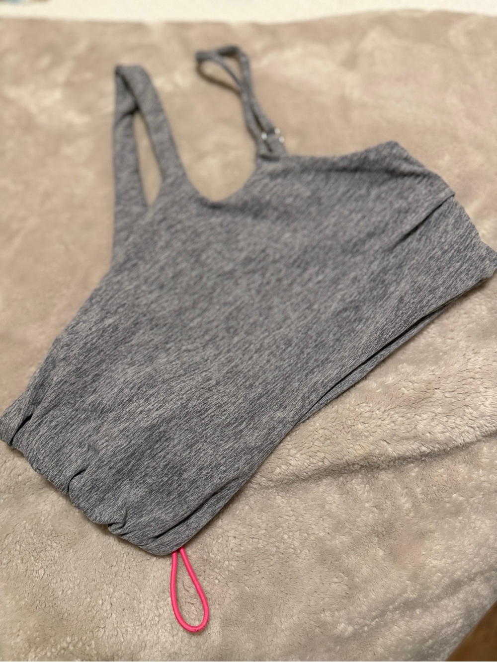 Bombshell Sportswear Gray Heather Drawstring Tank